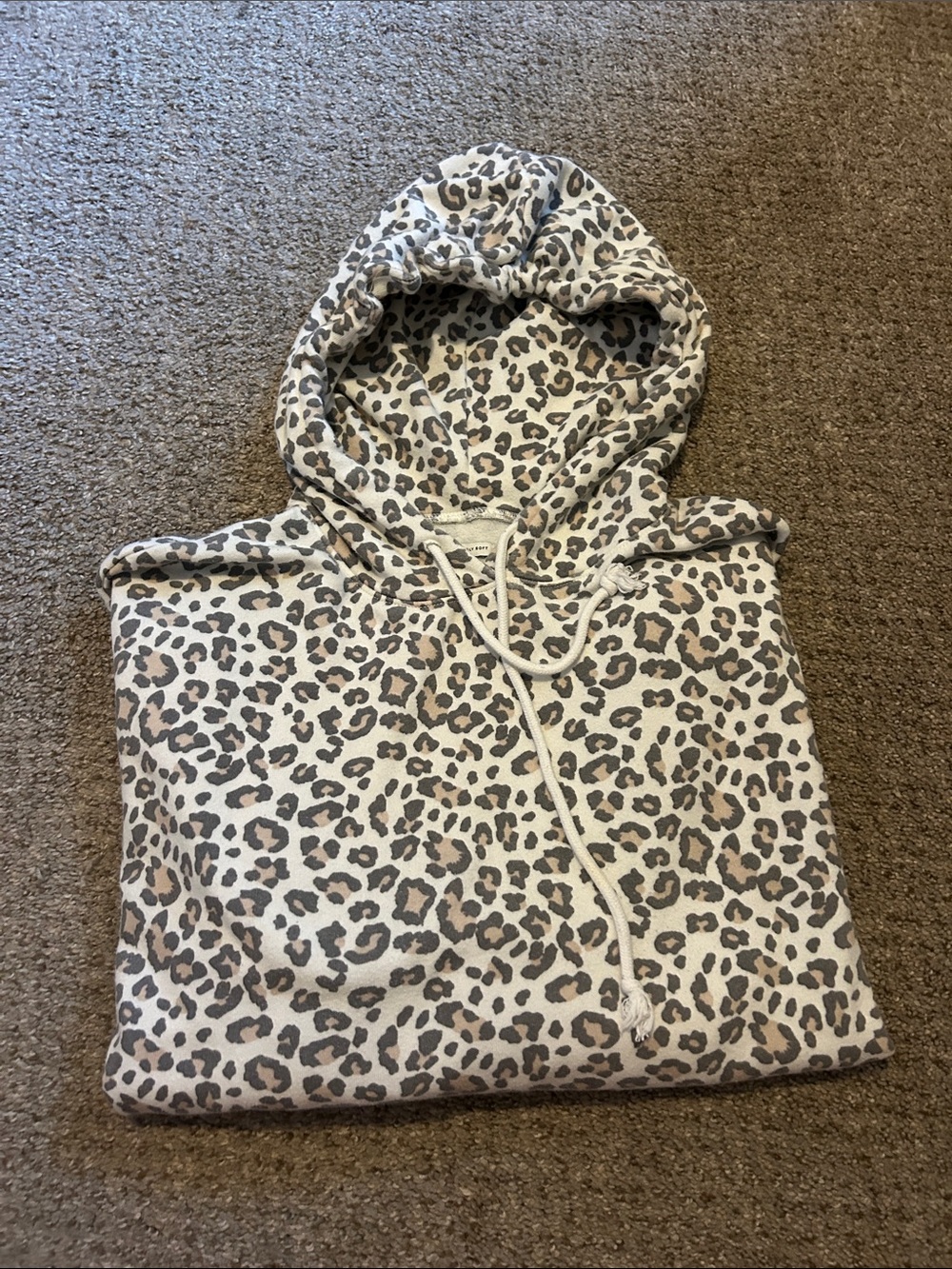 American Eagle Outfitters Beige and Brown Leopard Print Hoodie